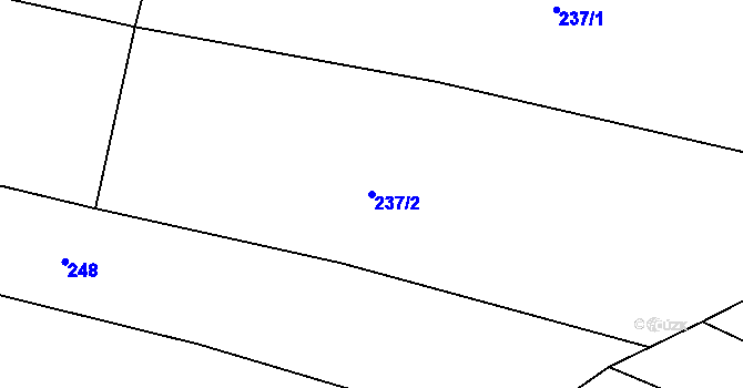 Parcela st. 237/2 v KÚ Bradáčov, Katastrální mapa
