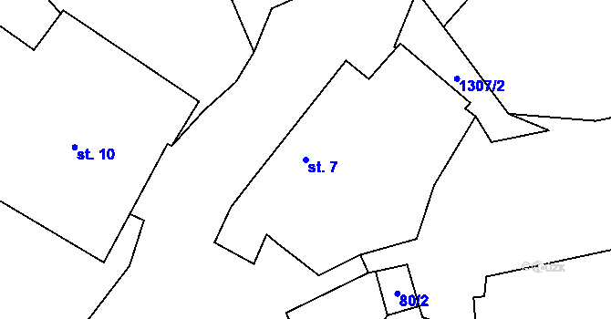 Parcela st. 7 v KÚ Horní Světlá u Bradáčova, Katastrální mapa