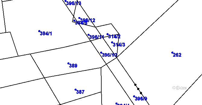 Parcela st. 396/10 v KÚ Horní Světlá u Bradáčova, Katastrální mapa