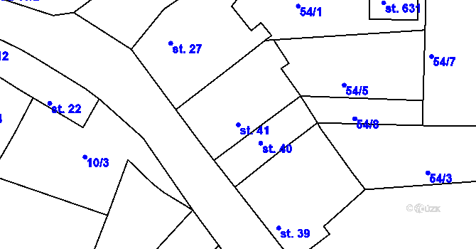 Parcela st. 41 v KÚ Bradlec, Katastrální mapa