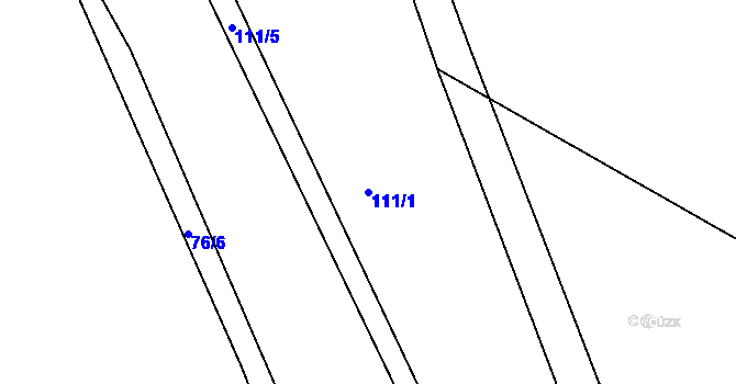 Parcela st. 111/1 v KÚ Bradlec, Katastrální mapa