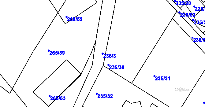 Parcela st. 236/3 v KÚ Bradlec, Katastrální mapa