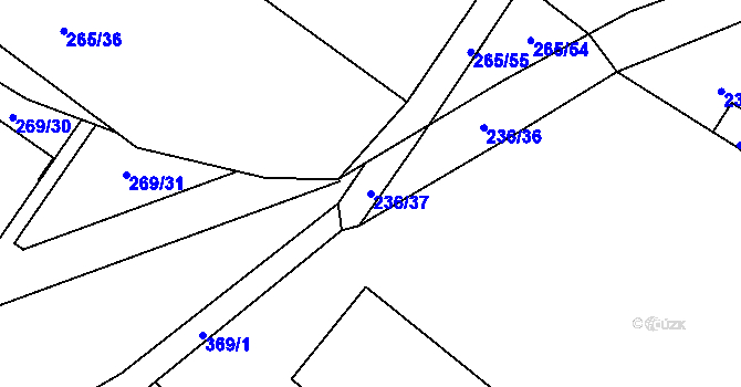 Parcela st. 236/37 v KÚ Bradlec, Katastrální mapa