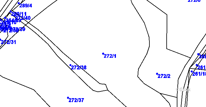 Parcela st. 272/1 v KÚ Bradlec, Katastrální mapa