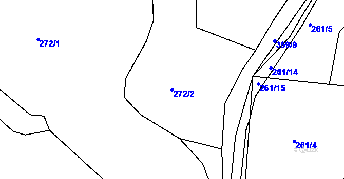 Parcela st. 272/2 v KÚ Bradlec, Katastrální mapa