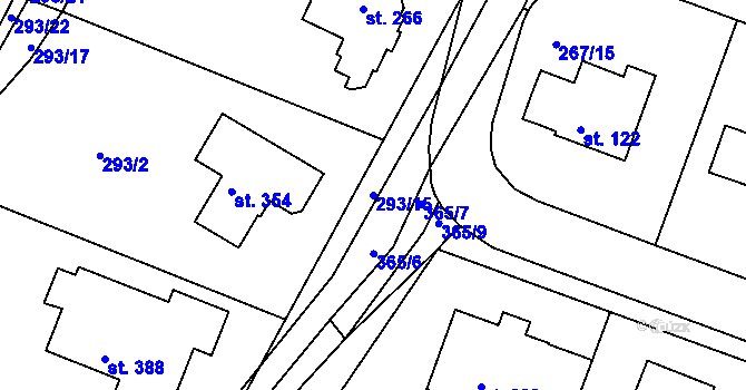 Parcela st. 293/15 v KÚ Bradlec, Katastrální mapa