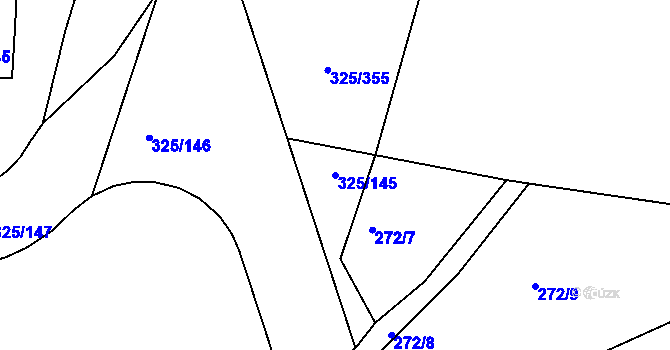 Parcela st. 325/145 v KÚ Bradlec, Katastrální mapa