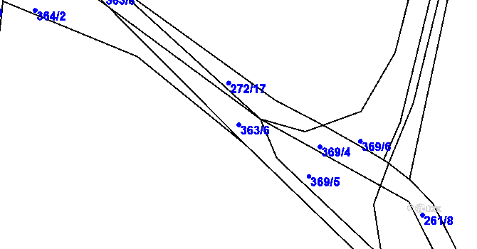 Parcela st. 363/6 v KÚ Bradlec, Katastrální mapa