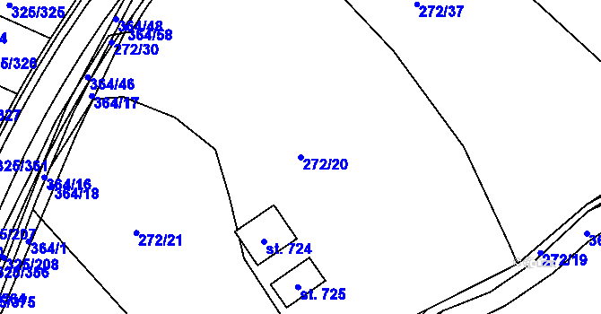 Parcela st. 272/20 v KÚ Bradlec, Katastrální mapa