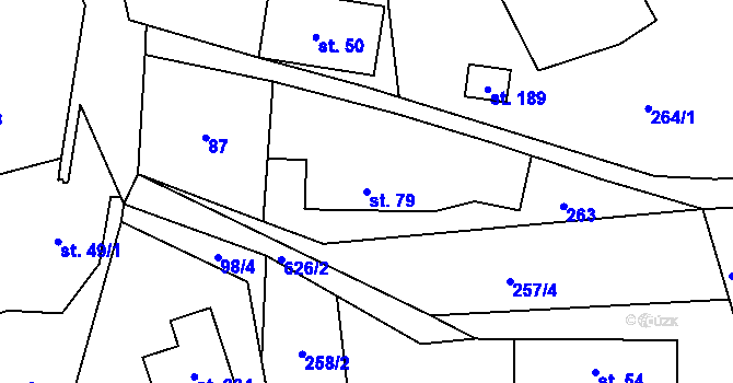 Parcela st. 79 v KÚ Bradlecká Lhota, Katastrální mapa