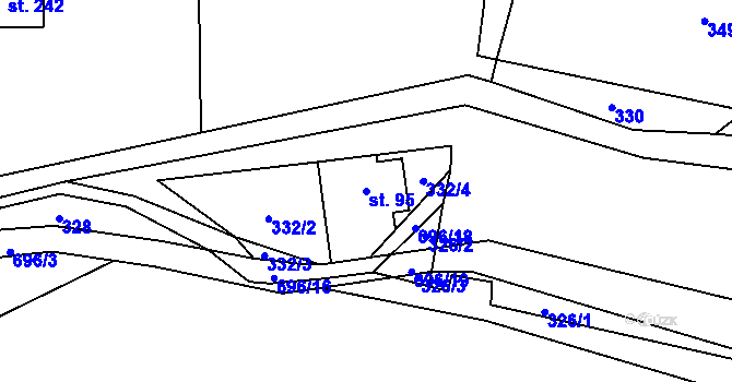 Parcela st. 95 v KÚ Bradlecká Lhota, Katastrální mapa