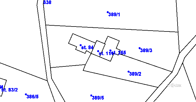 Parcela st. 111 v KÚ Bradlecká Lhota, Katastrální mapa