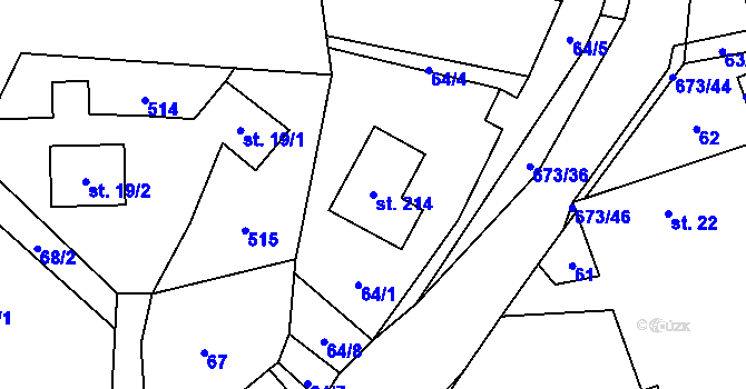 Parcela st. 214 v KÚ Bradlecká Lhota, Katastrální mapa
