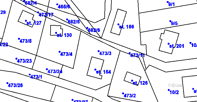 Parcela st. 473/3 v KÚ Bradlecká Lhota, Katastrální mapa