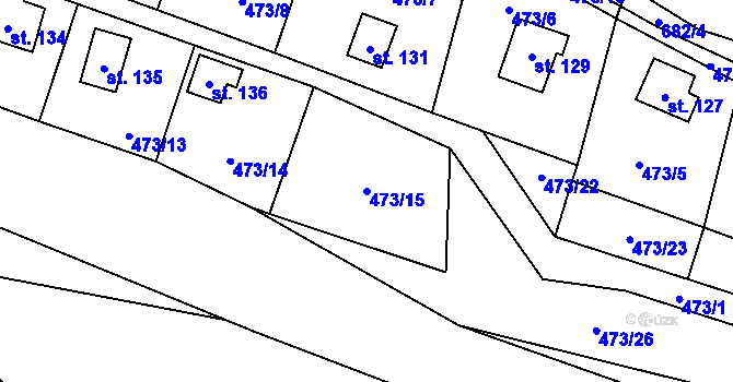 Parcela st. 473/15 v KÚ Bradlecká Lhota, Katastrální mapa