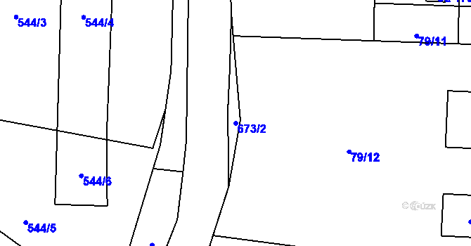 Parcela st. 673/2 v KÚ Bradlecká Lhota, Katastrální mapa