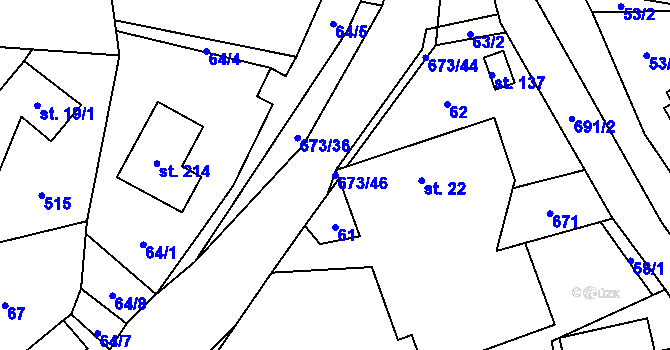 Parcela st. 673/46 v KÚ Bradlecká Lhota, Katastrální mapa