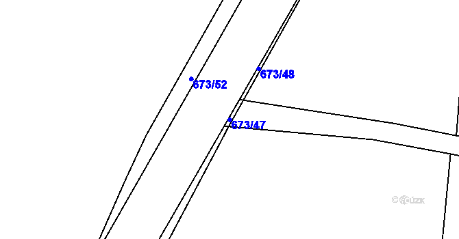 Parcela st. 673/47 v KÚ Bradlecká Lhota, Katastrální mapa