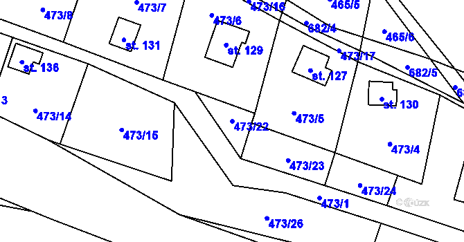 Parcela st. 473/22 v KÚ Bradlecká Lhota, Katastrální mapa