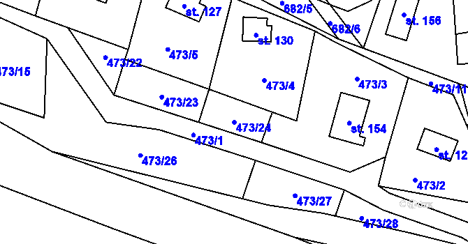 Parcela st. 473/24 v KÚ Bradlecká Lhota, Katastrální mapa