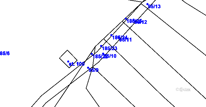 Parcela st. 95/10 v KÚ Brandlín, Katastrální mapa