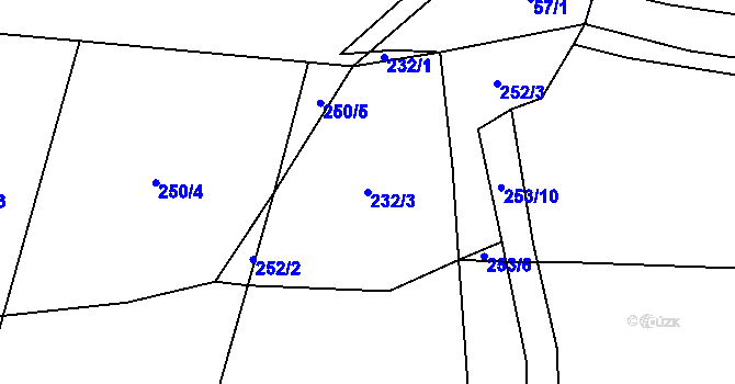 Parcela st. 232/3 v KÚ Brandlín, Katastrální mapa