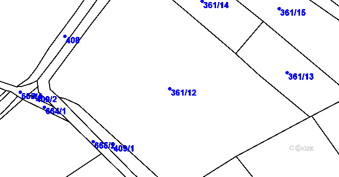 Parcela st. 361/12 v KÚ Brandlín, Katastrální mapa