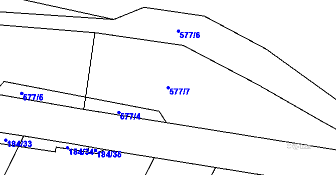 Parcela st. 577/7 v KÚ Brandlín, Katastrální mapa