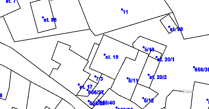 Parcela st. 19 v KÚ Brandlín, Katastrální mapa