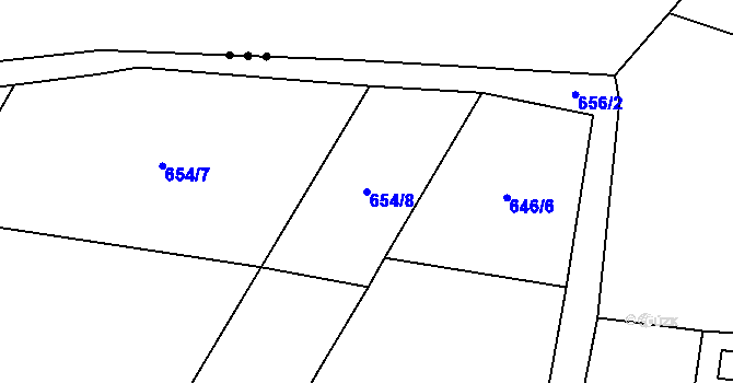 Parcela st. 654/8 v KÚ Brandlín, Katastrální mapa