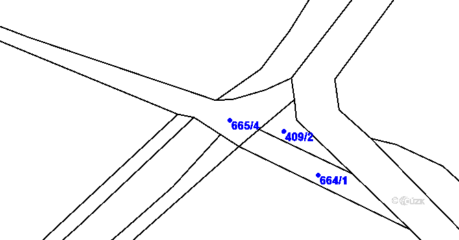 Parcela st. 665/4 v KÚ Brandlín, Katastrální mapa