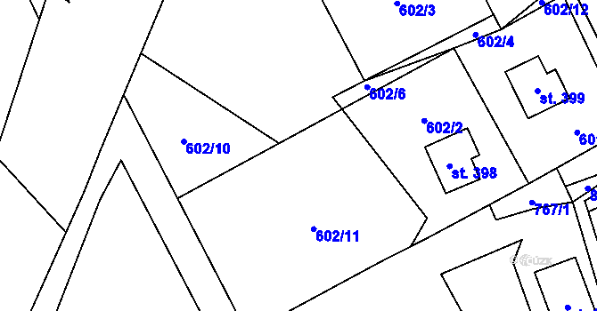 Parcela st. 602/8 v KÚ Brandov, Katastrální mapa