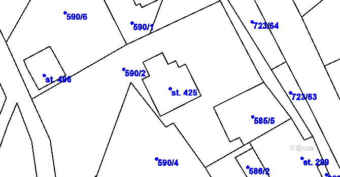 Parcela st. 425 v KÚ Brandov, Katastrální mapa