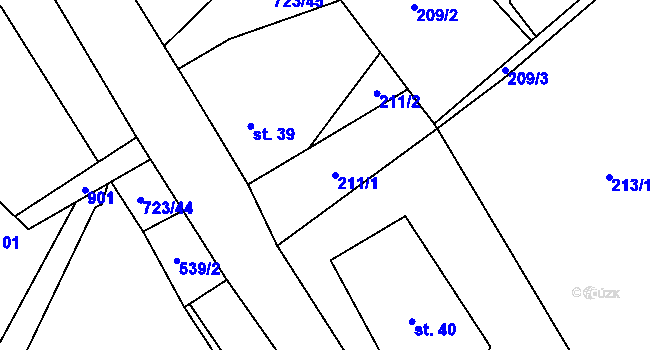 Parcela st. 211/1 v KÚ Brandov, Katastrální mapa