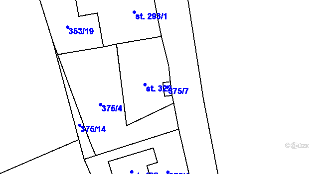 Parcela st. 375/7 v KÚ Brandov, Katastrální mapa