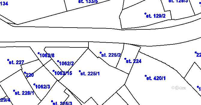 Parcela st. 225/2 v KÚ Brandýs nad Labem, Katastrální mapa
