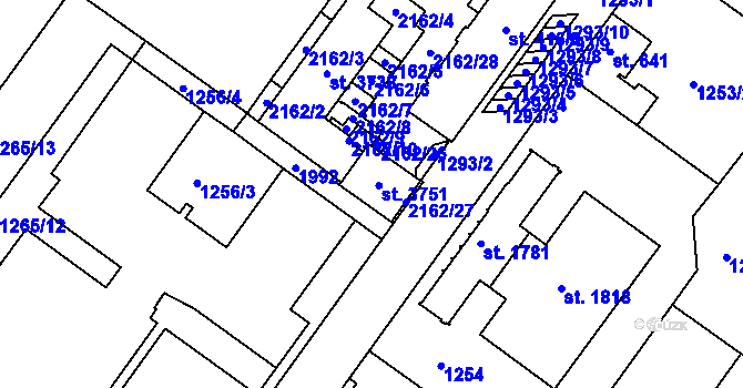 Parcela st. 416 v KÚ Brandýs nad Labem, Katastrální mapa