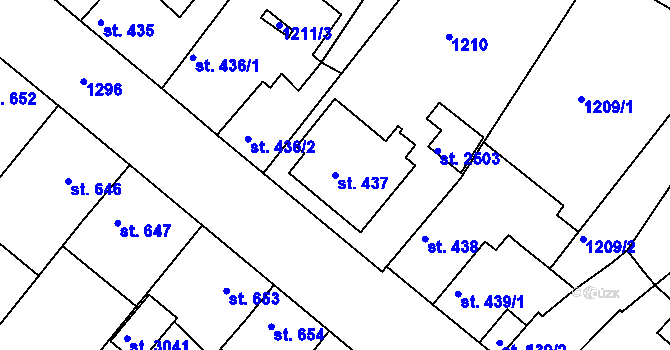 Parcela st. 437 v KÚ Brandýs nad Labem, Katastrální mapa