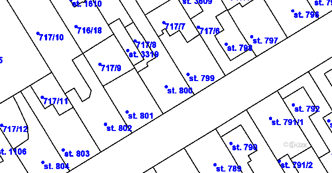 Parcela st. 800 v KÚ Brandýs nad Labem, Katastrální mapa