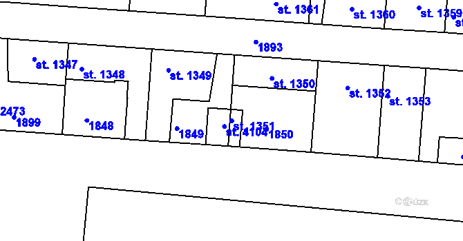 Parcela st. 1351 v KÚ Brandýs nad Labem, Katastrální mapa