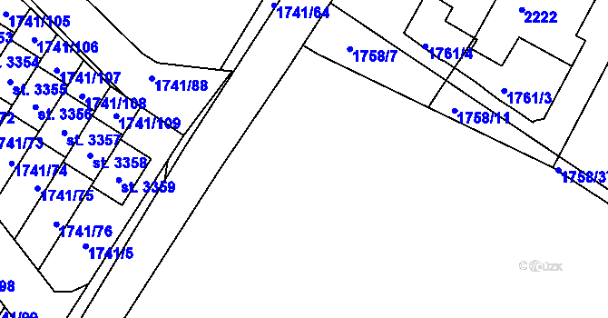 Parcela st. 1588 v KÚ Brandýs nad Labem, Katastrální mapa