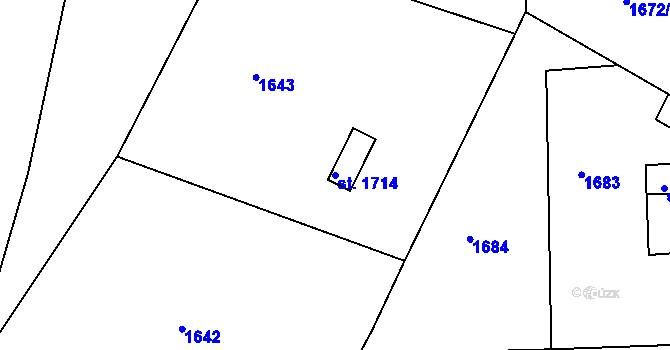 Parcela st. 1714 v KÚ Brandýs nad Labem, Katastrální mapa