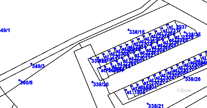 Parcela st. 2307 v KÚ Brandýs nad Labem, Katastrální mapa