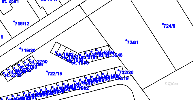 Parcela st. 2794 v KÚ Brandýs nad Labem, Katastrální mapa