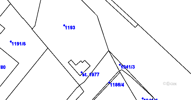 Parcela st. 1194 v KÚ Brandýs nad Labem, Katastrální mapa