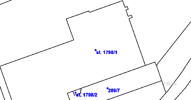 Parcela st. 1798/1 v KÚ Brandýs nad Labem, Katastrální mapa