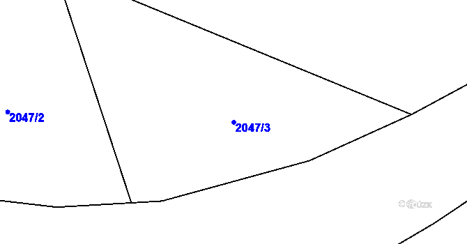 Parcela st. 2047/3 v KÚ Brandýs nad Labem, Katastrální mapa