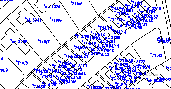 Parcela st. 714 v KÚ Brandýs nad Labem, Katastrální mapa