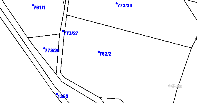 Parcela st. 762/2 v KÚ Brandýs nad Labem, Katastrální mapa