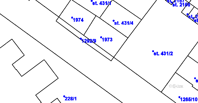 Parcela st. 1292/11 v KÚ Brandýs nad Labem, Katastrální mapa
